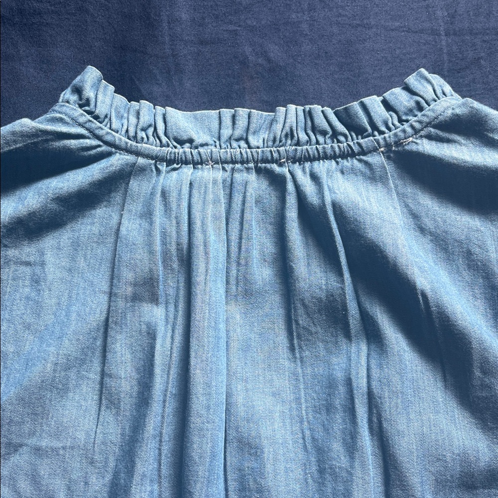 100% Cotton crown & ivy blue v neck small dress knee length natural fibers - Picture 8 of 8